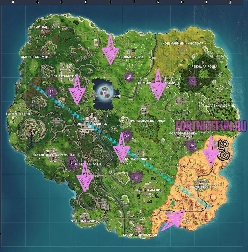 расположение радаров фортнайт