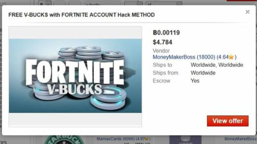 fortnite v bucks dark web 520x293 - В-баксы участвуют в отмывании денег