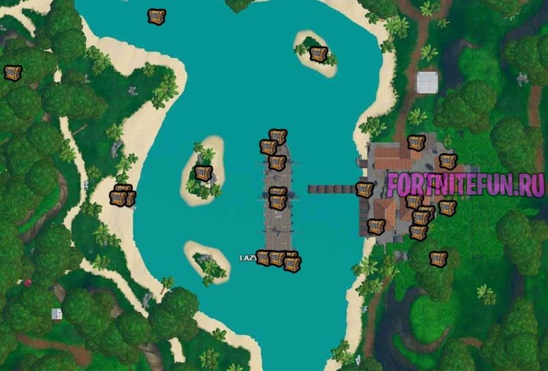 Ленивая Лагуна карта сундуков