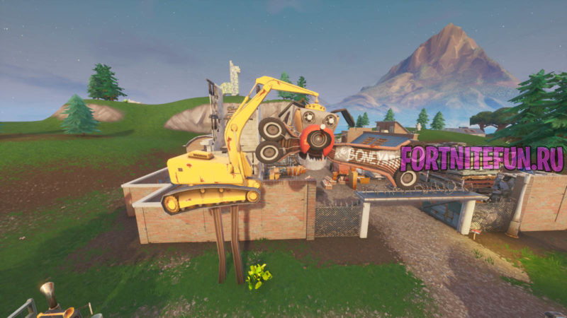 Нарисуйте граффити на фонтане, торговом автомате и стоящем на свалке кране