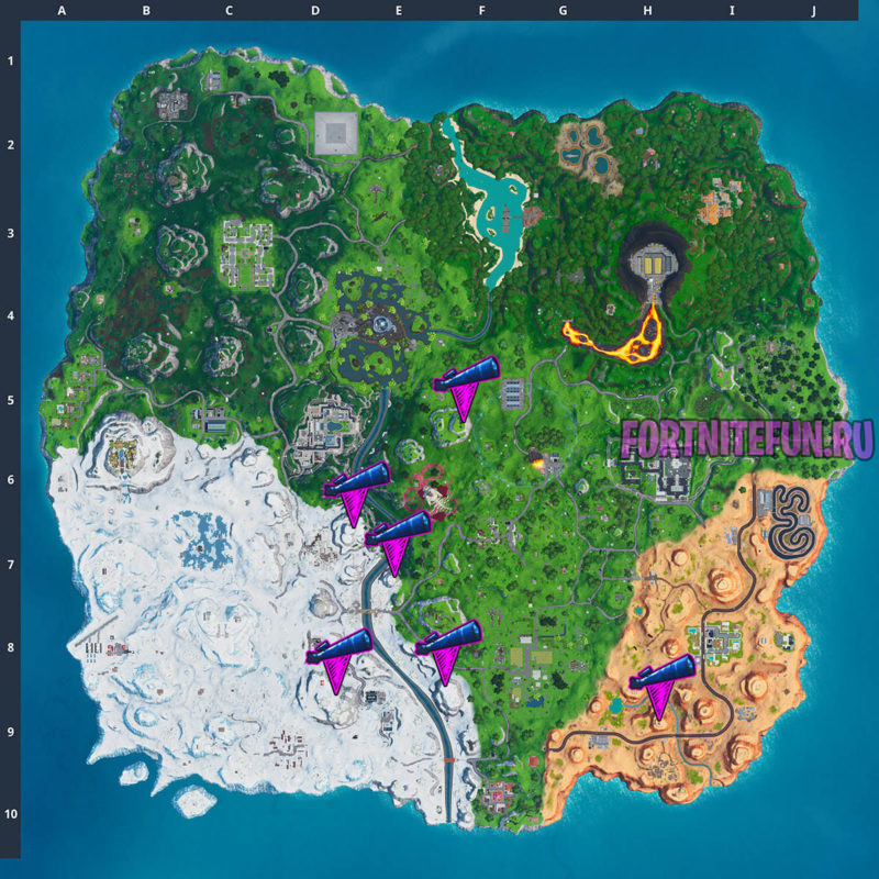 Карта телескопов фортнайт: