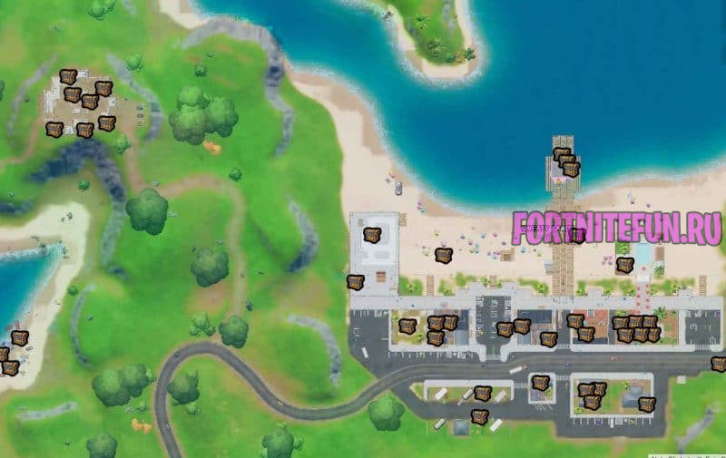 Беспечный берег карта сундуков