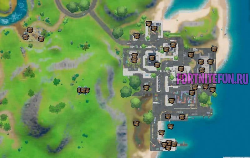 Дрянной док карта сундуков