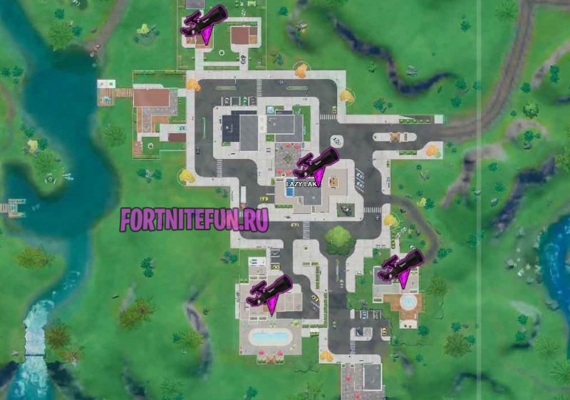 Карта телескопов фортнайт (Одинокое озеро)