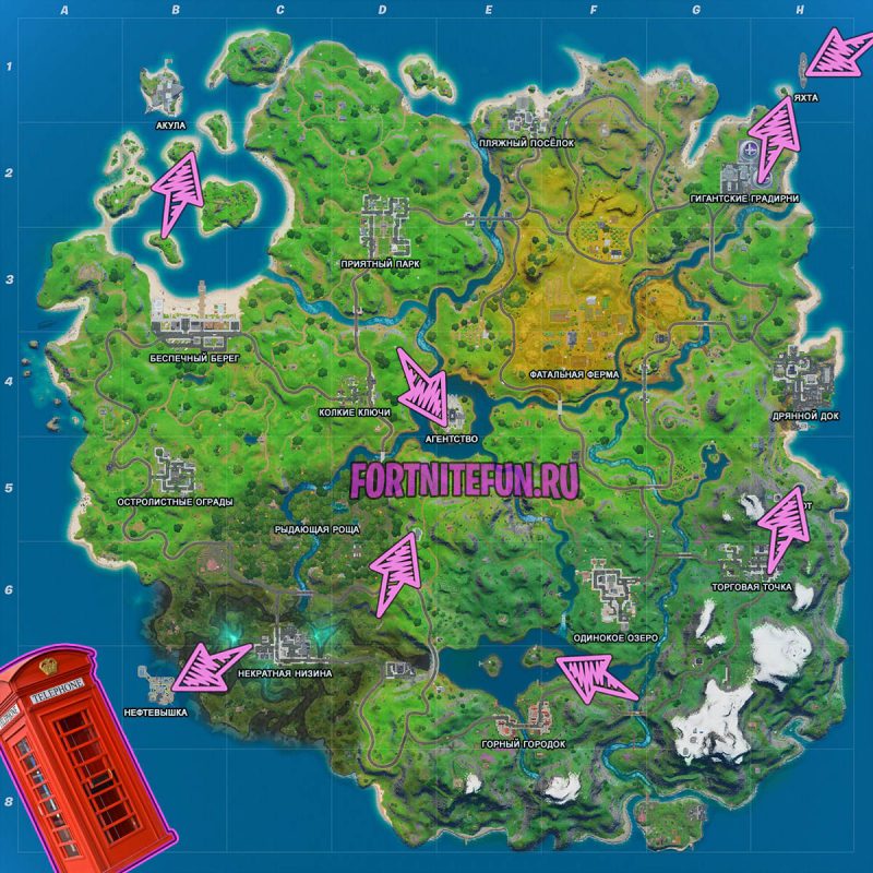 Телефонные будки фортнайт