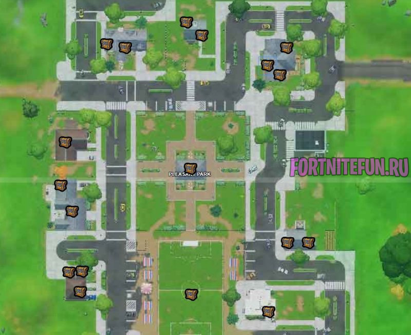 приятный парк карта сундуков фортнайт