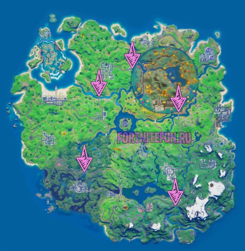 карта мостов фортнайт 14 сезон
