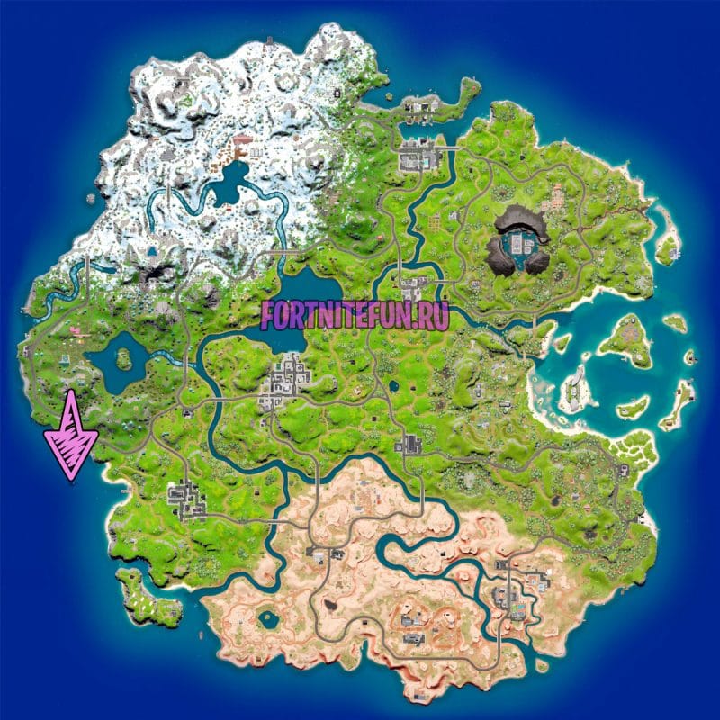 Доберитесь до Осколка или корабля-киоска на катере